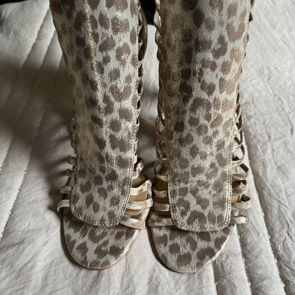 Nordstrom Leopard Print Heeled Sandals